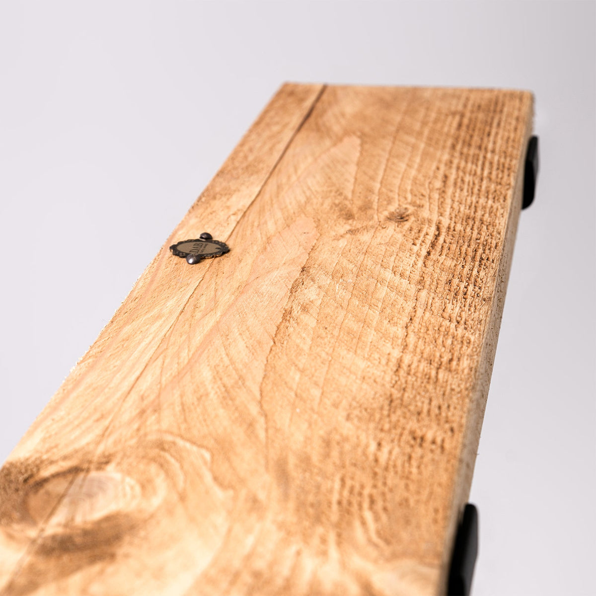 Living Room Shelving - Wooden Shelf Black Brackets