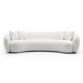 102'' 5-Seater Boucle Sofa Modern Sectional Half Moon Leisure Couch Teddy Fleece