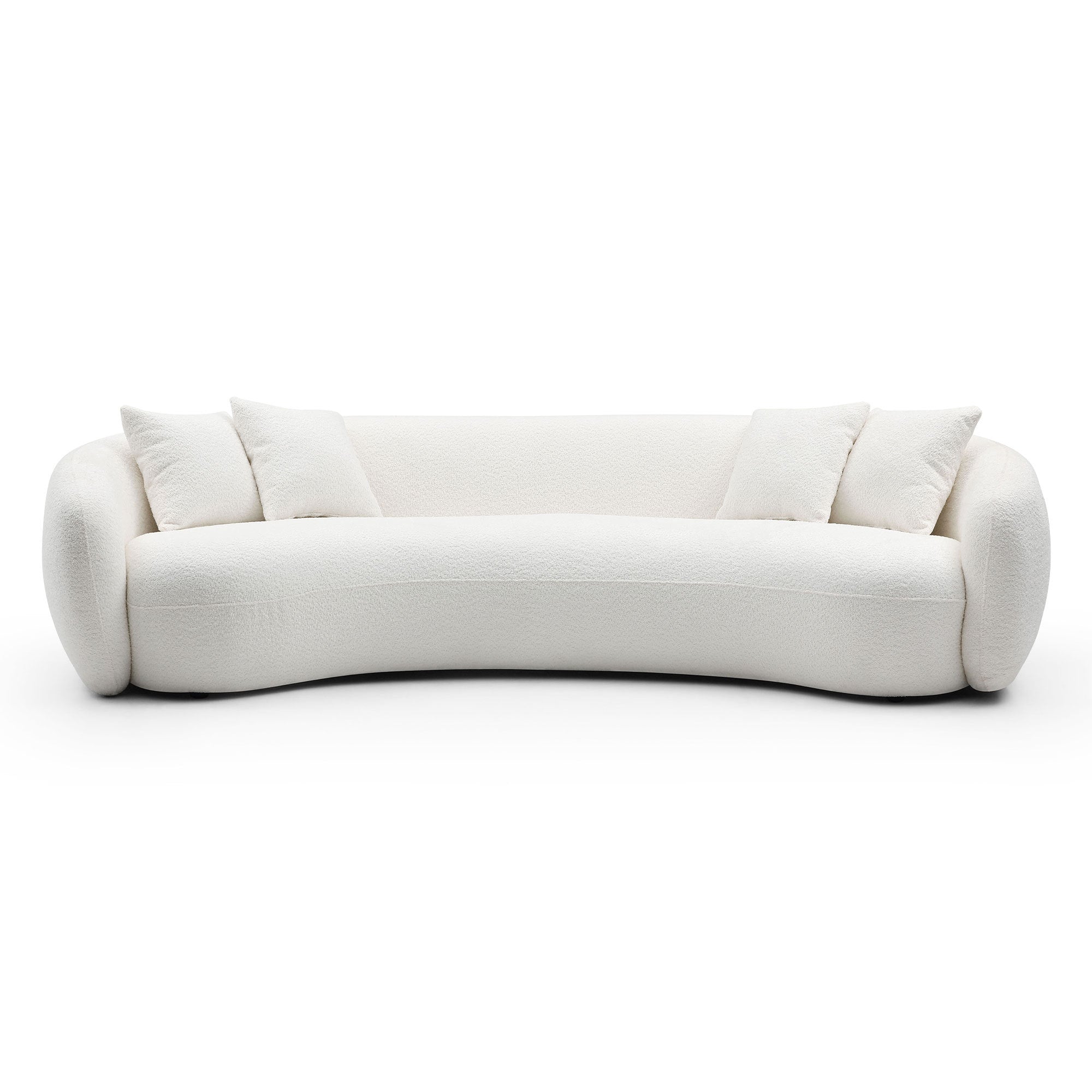 102'' 5-Seater Boucle Sofa Modern Sectional Half Moon Leisure Couch Teddy Fleece
