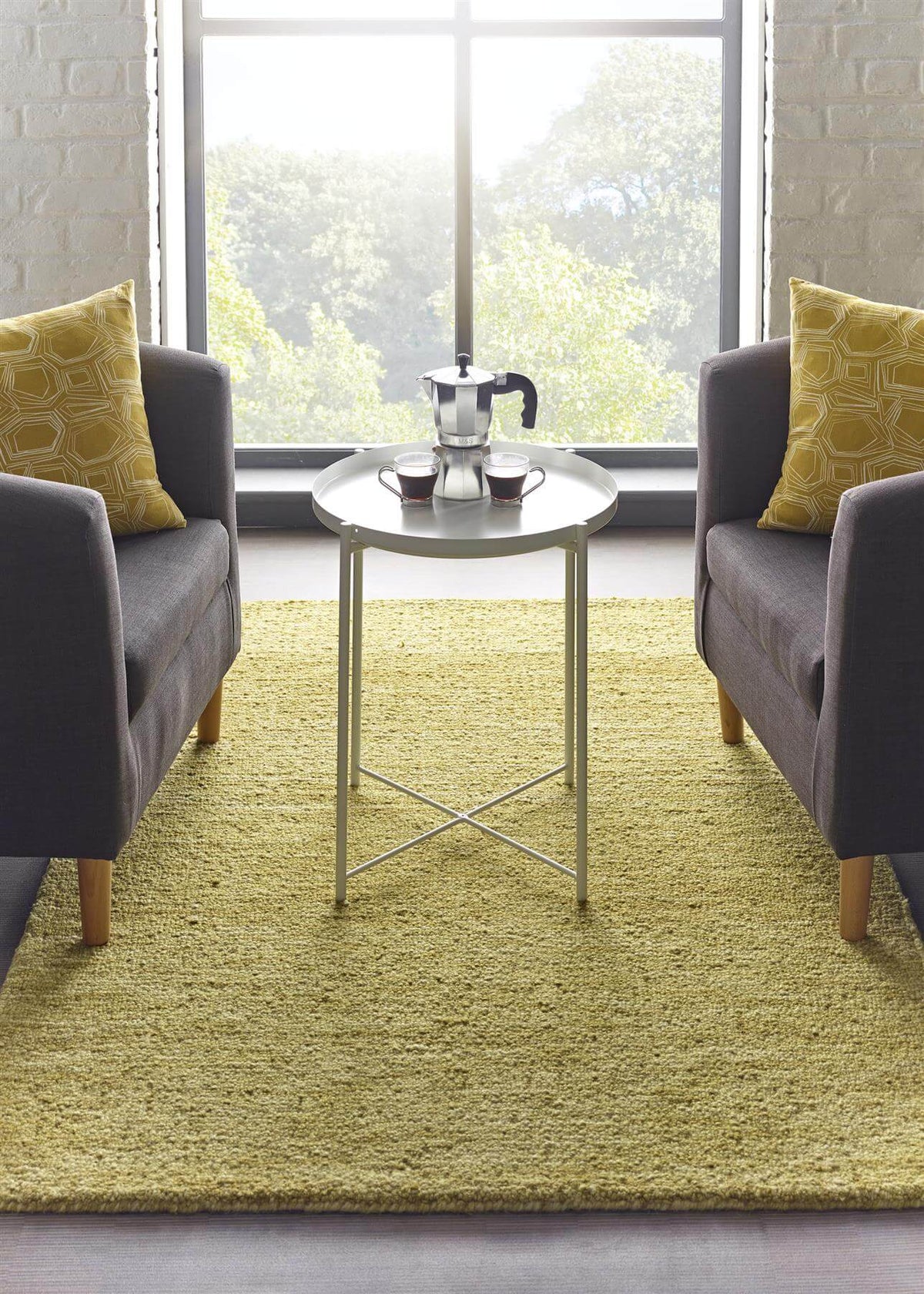 Country Autumn Gold Solid Wool Rug