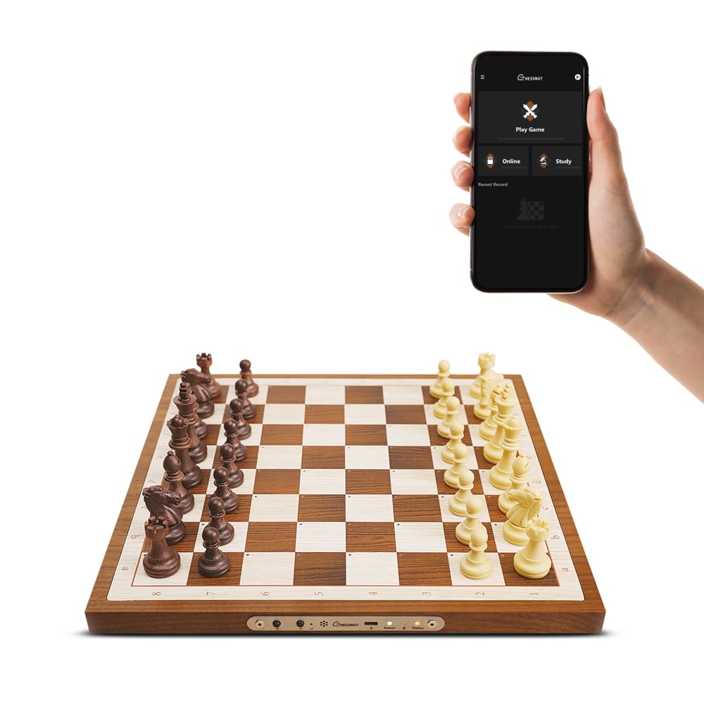 Chessnut Air Electronic Chess Set — Handcrafted Wooden Board with AI, LEDs & Online Play