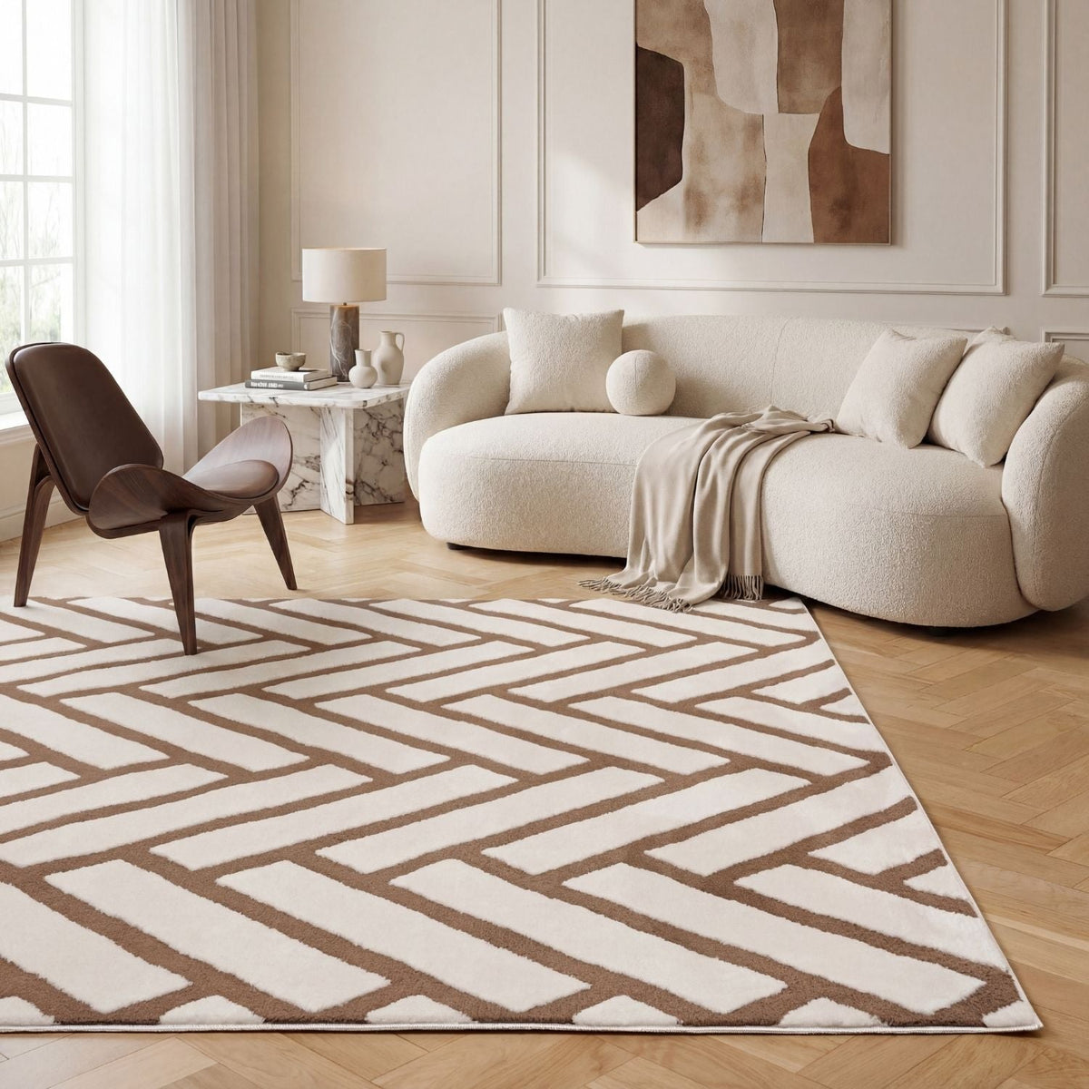 Loft Chevron Brown Rug