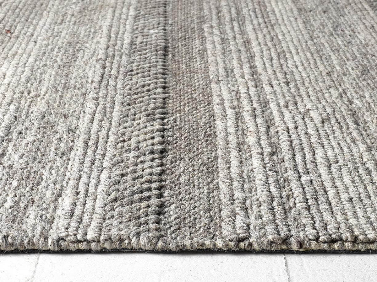 Chunky Natural/Grey Knitted Rug