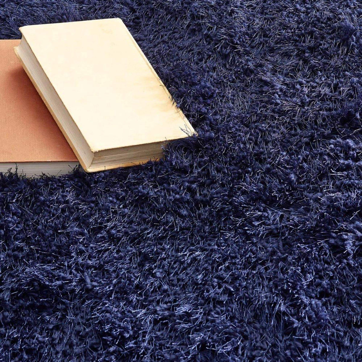 Extravagance Navy Shaggy Rug