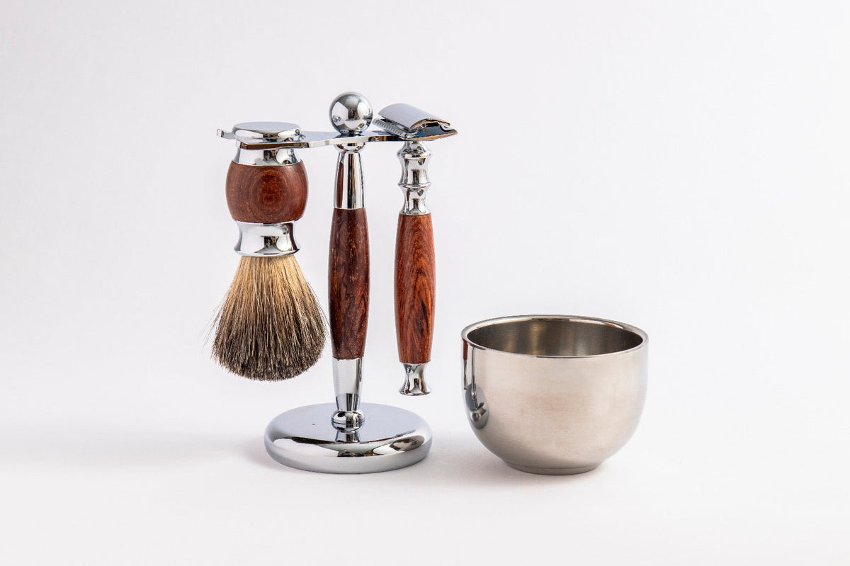 Eco Bath London Rose Wood Shaving Set