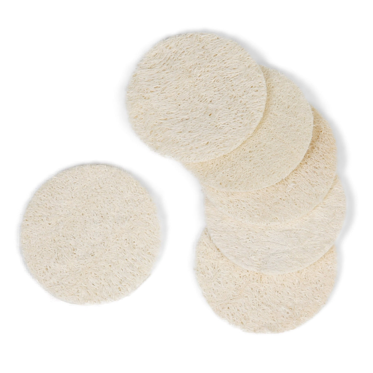Eco Bath London Natural Loofah Face Exfoliating Scrubber Pads - 6 Count (1 Pack)