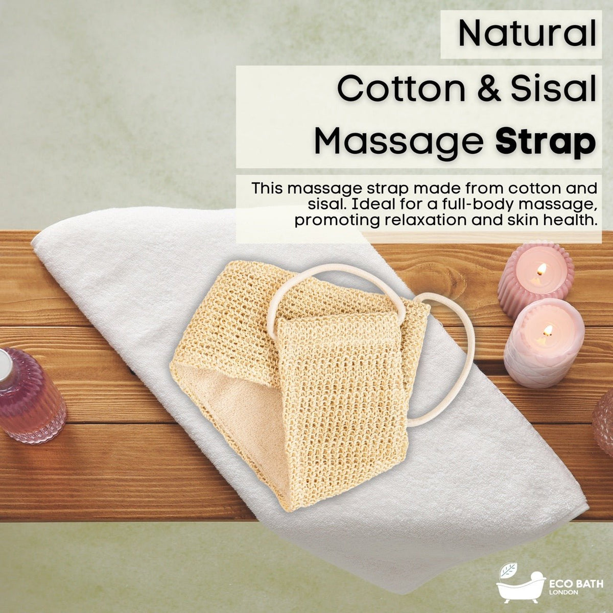 Eco Bath London Natural Cotton & Sisal Back Strap
