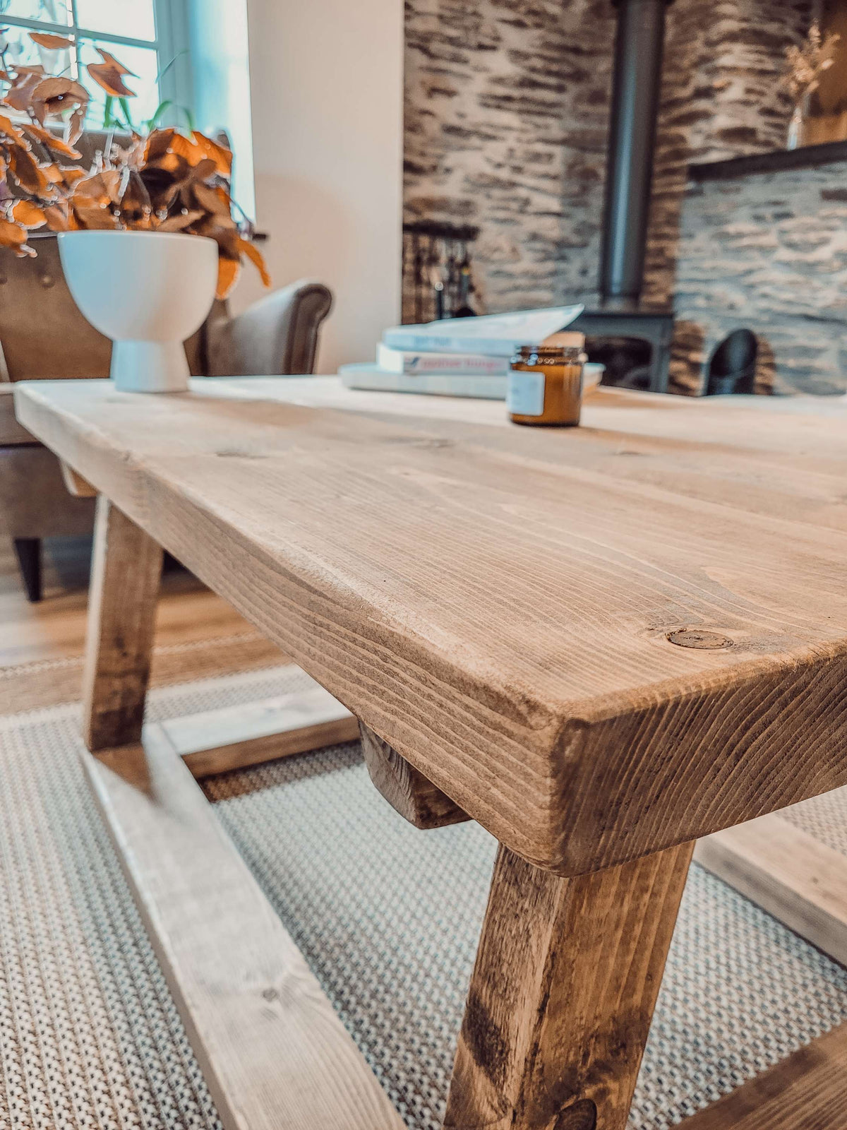 COAV Rustic Wooden Coffee Table
