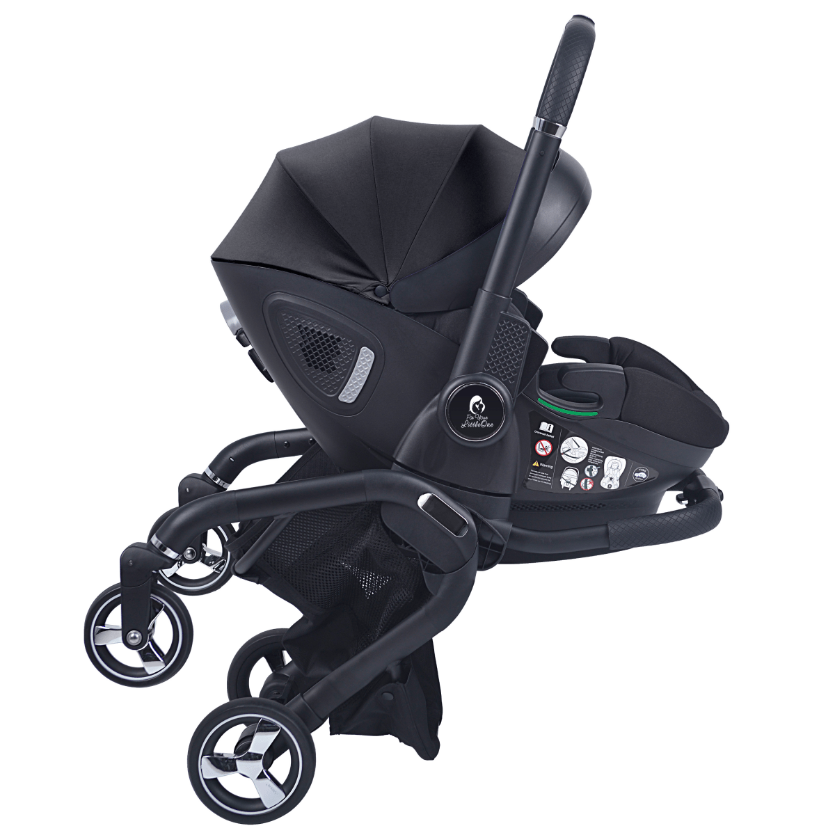 For Your Little One Qubi Infant Car Seat Stroller 7 Piece Bundle - Eclipse Black