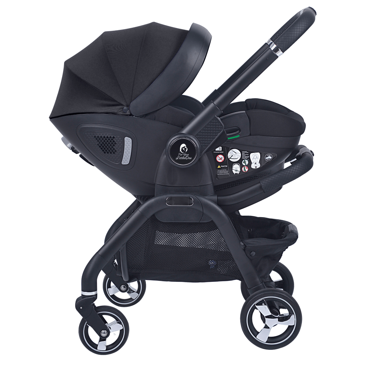 For Your Little One Qubi Infant Car Seat Stroller 7 Piece Bundle - Eclipse Black