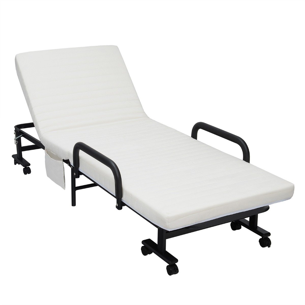 Folding Sofa Bed with Mattress-Brown