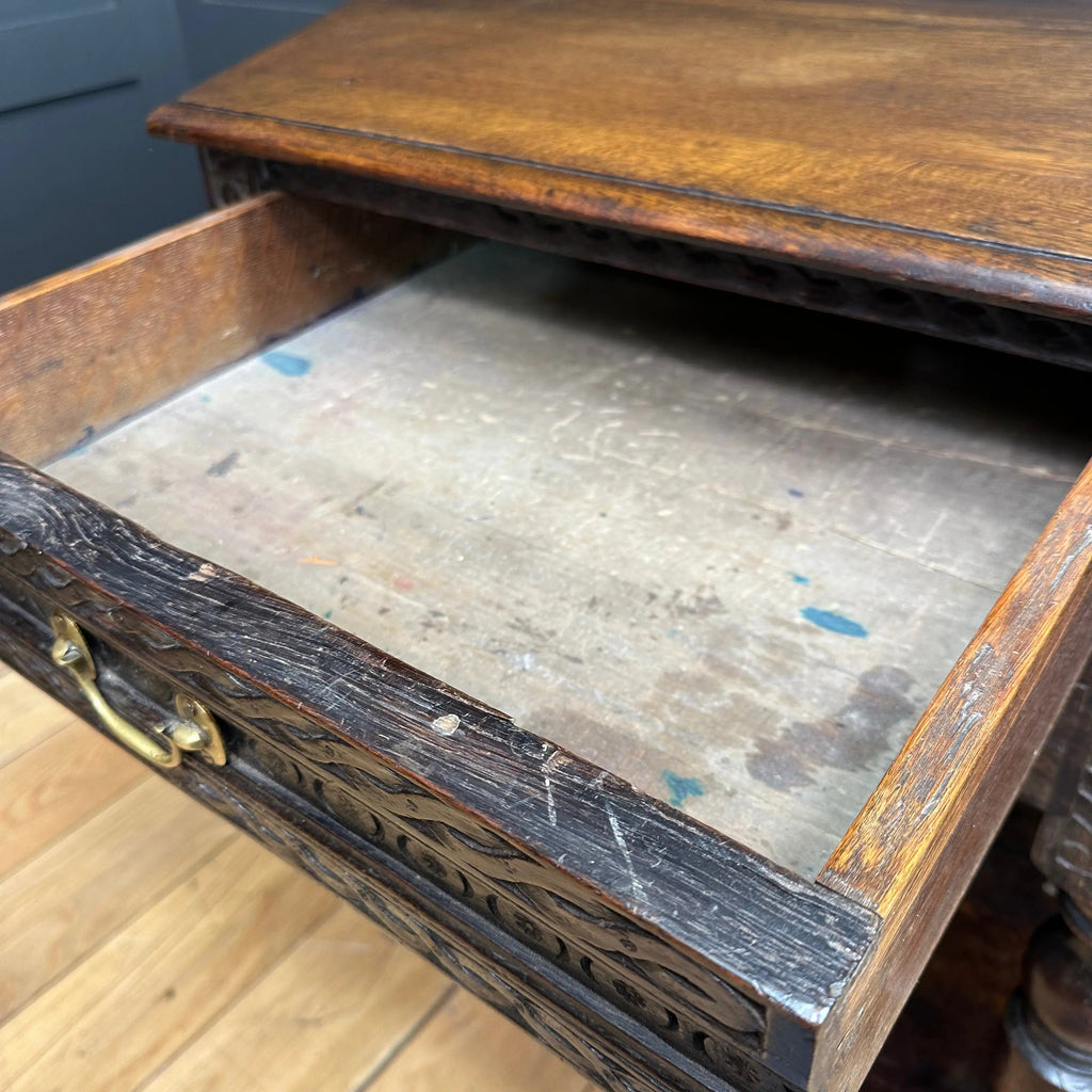 Antique Oak Credence Table / Hexagonal Table / Oak Sideboard / Lamp Table