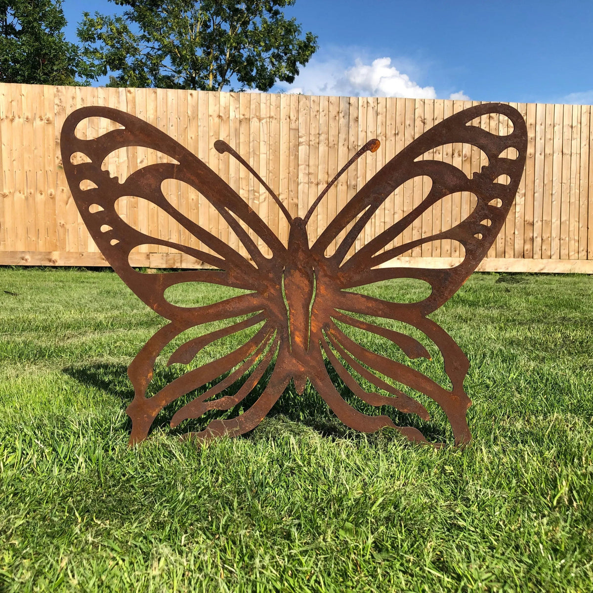 Large Rusty Metal Butterfly Garden Decoration