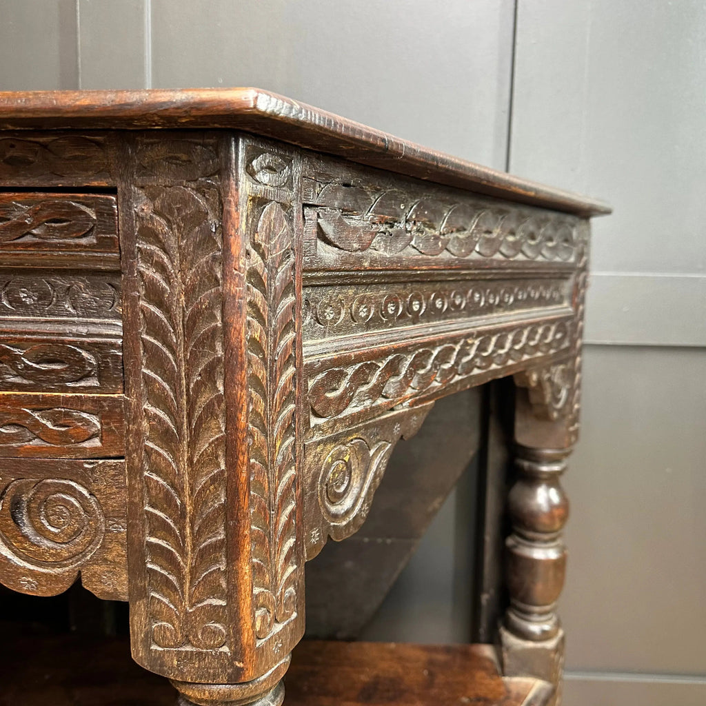 Antique Oak Credence Table / Hexagonal Table / Oak Sideboard / Lamp Table