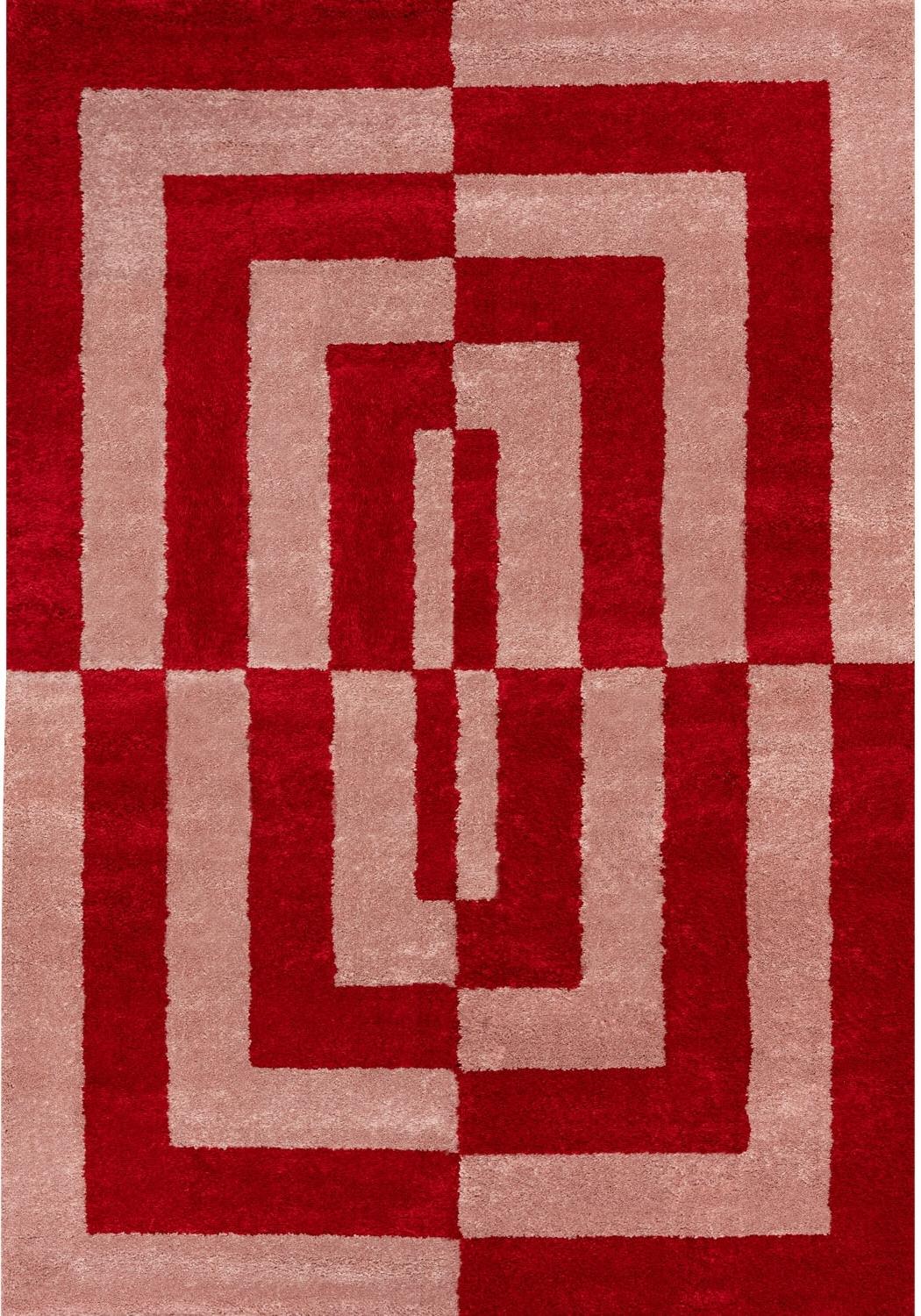 Joli Geometric Red & Pink Rug