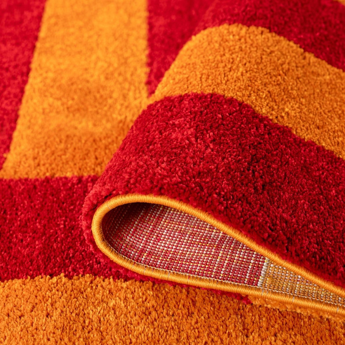 Joli Geometric Red & Orange Rug