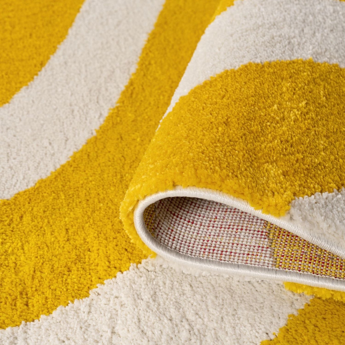 Joli Wave Yellow & White Rug