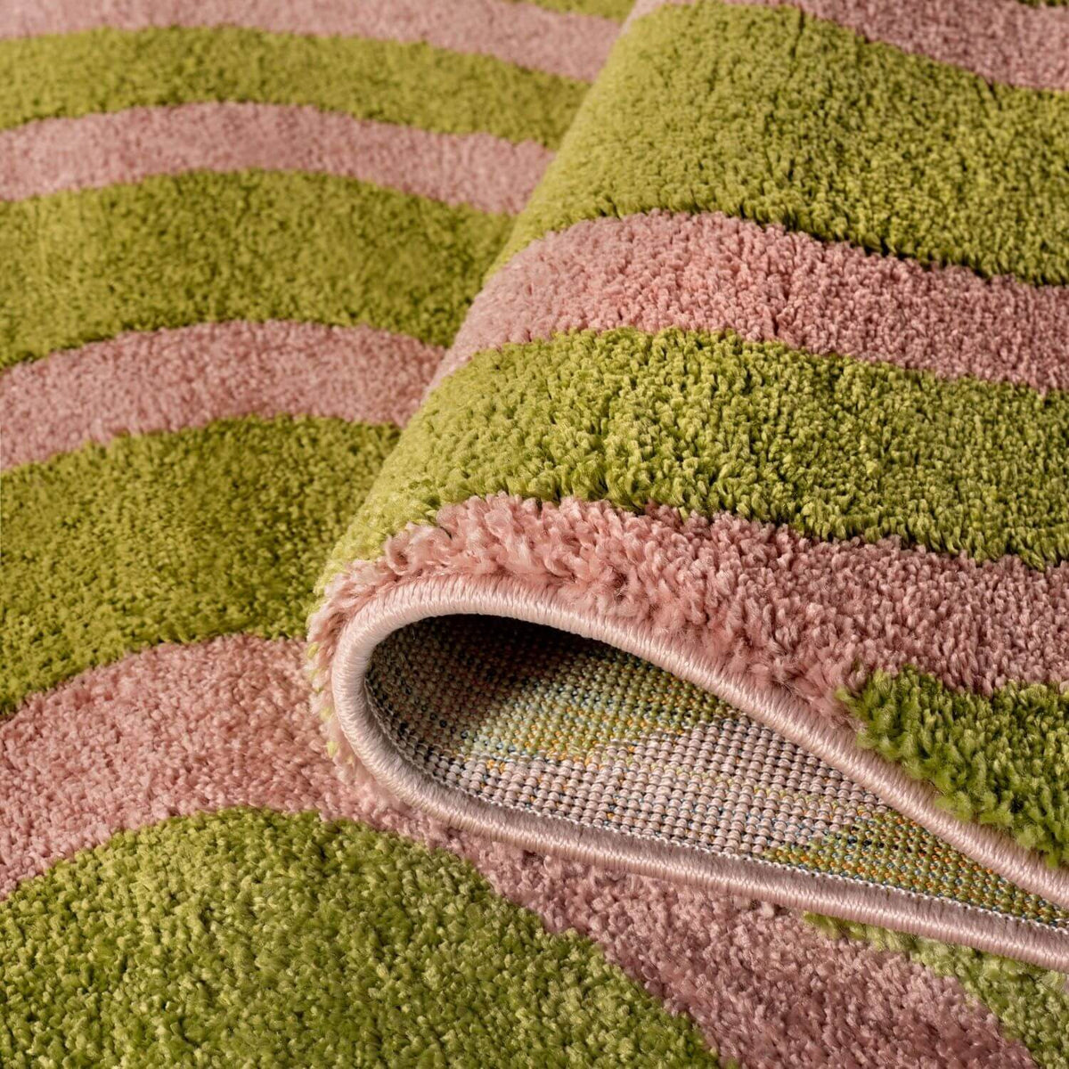 Joli Striped Green & Pink Rug