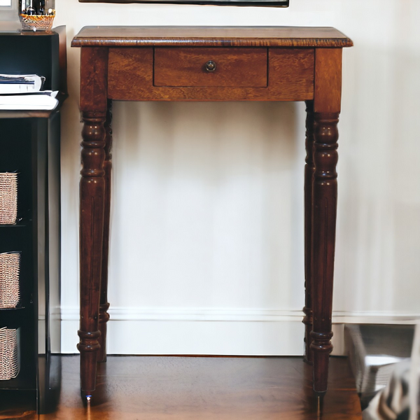 Artisan Furniture Solid Wood Chestnut Turned Leg Writing Desk