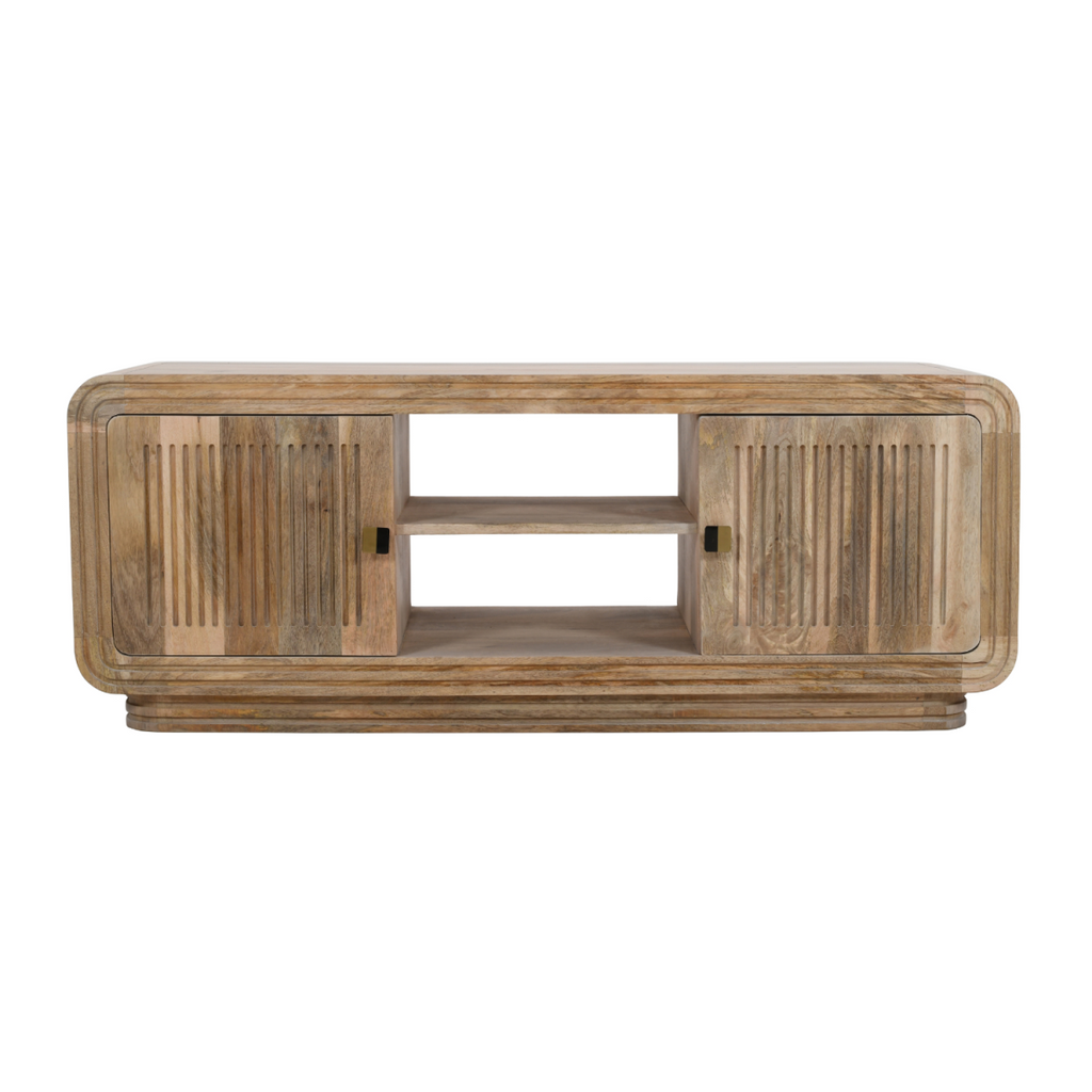 Hudson Carved Mango Wood 2 Doors Tv Cabinet