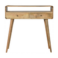 Artisan Furniture Solid Wood Curved Oak-ish Console Table