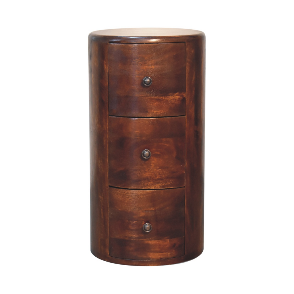 Artisan Furniture Solid Mango Wood Chestnut Drum Chest
