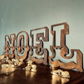 Christmas Fireplace Mantle Sign Decoration NOEL in 12 inch Tall Rustic Rusted Carnival Letters
