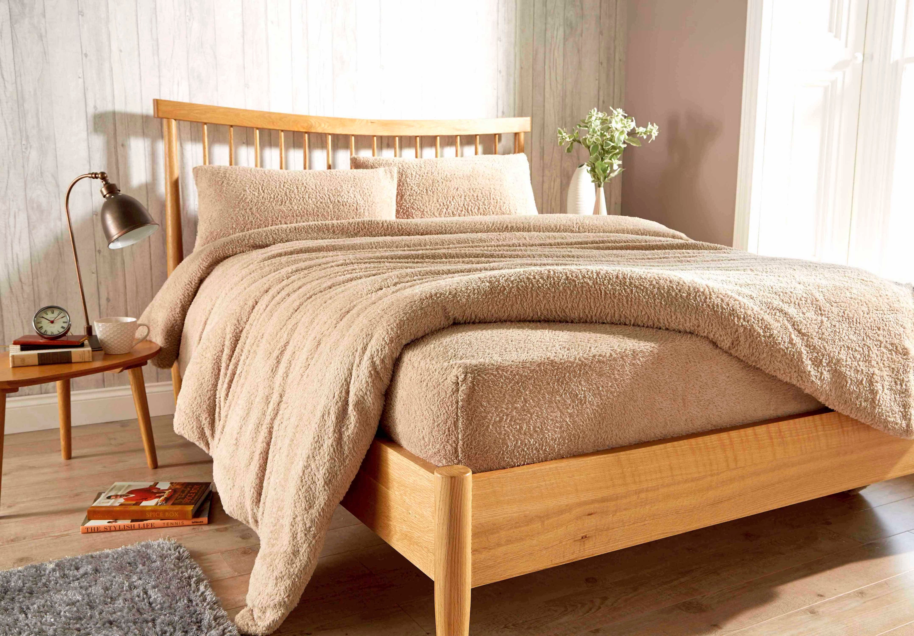 OLIVIA ROCCO Teddy Fleece Extra Deep Fitted Sheet Plush Soft Winter Bedding Snug Elastic