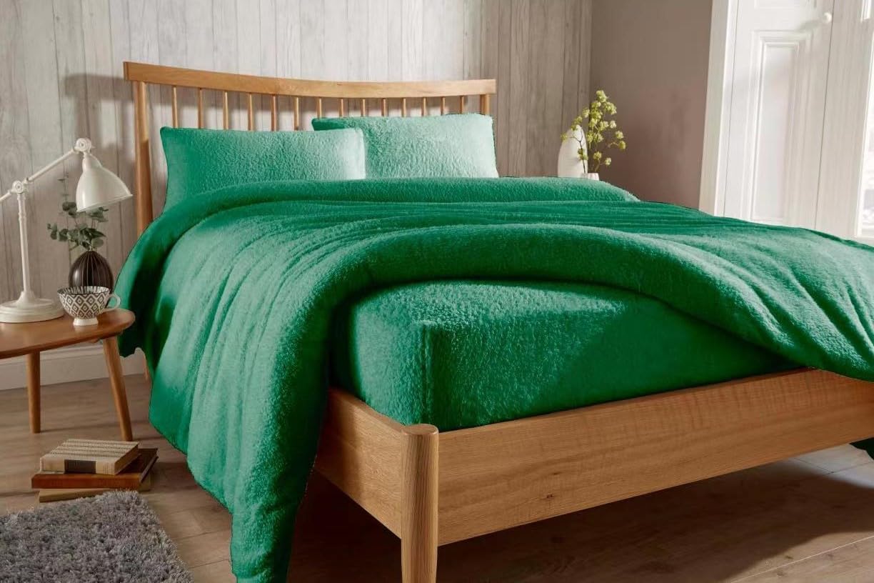OLIVIA ROCCO Teddy Fleece Extra Deep Fitted Sheet Plush Soft Winter Bedding Snug Elastic