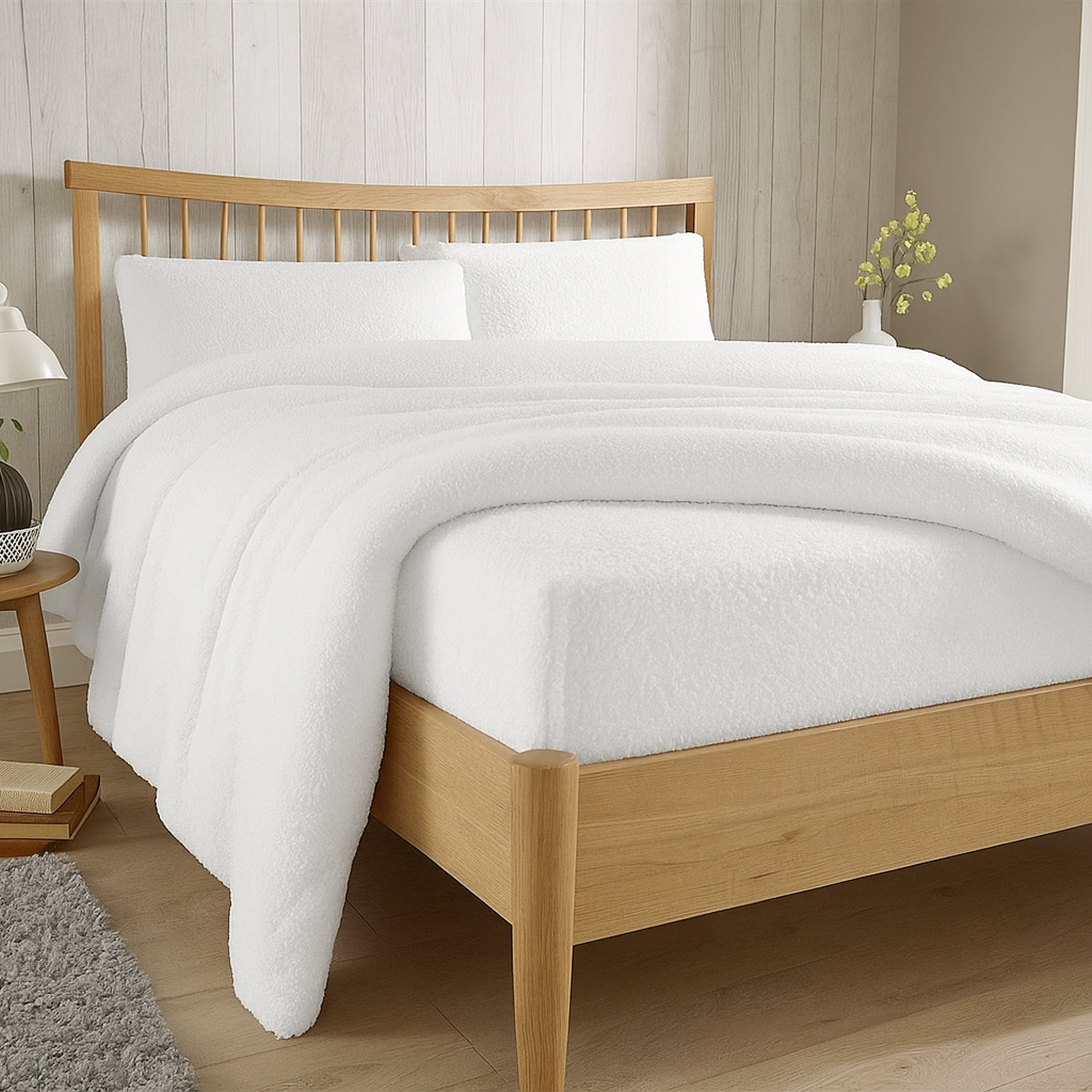 OLIVIA ROCCO Teddy Fleece Extra Deep Fitted Sheet Plush Soft Winter Bedding Snug Elastic