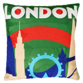 London Skyline Needlepoint Pillow