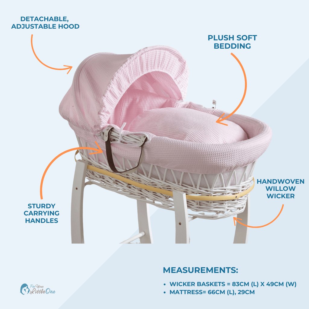 Wicker Baby Moses Basket With Stand