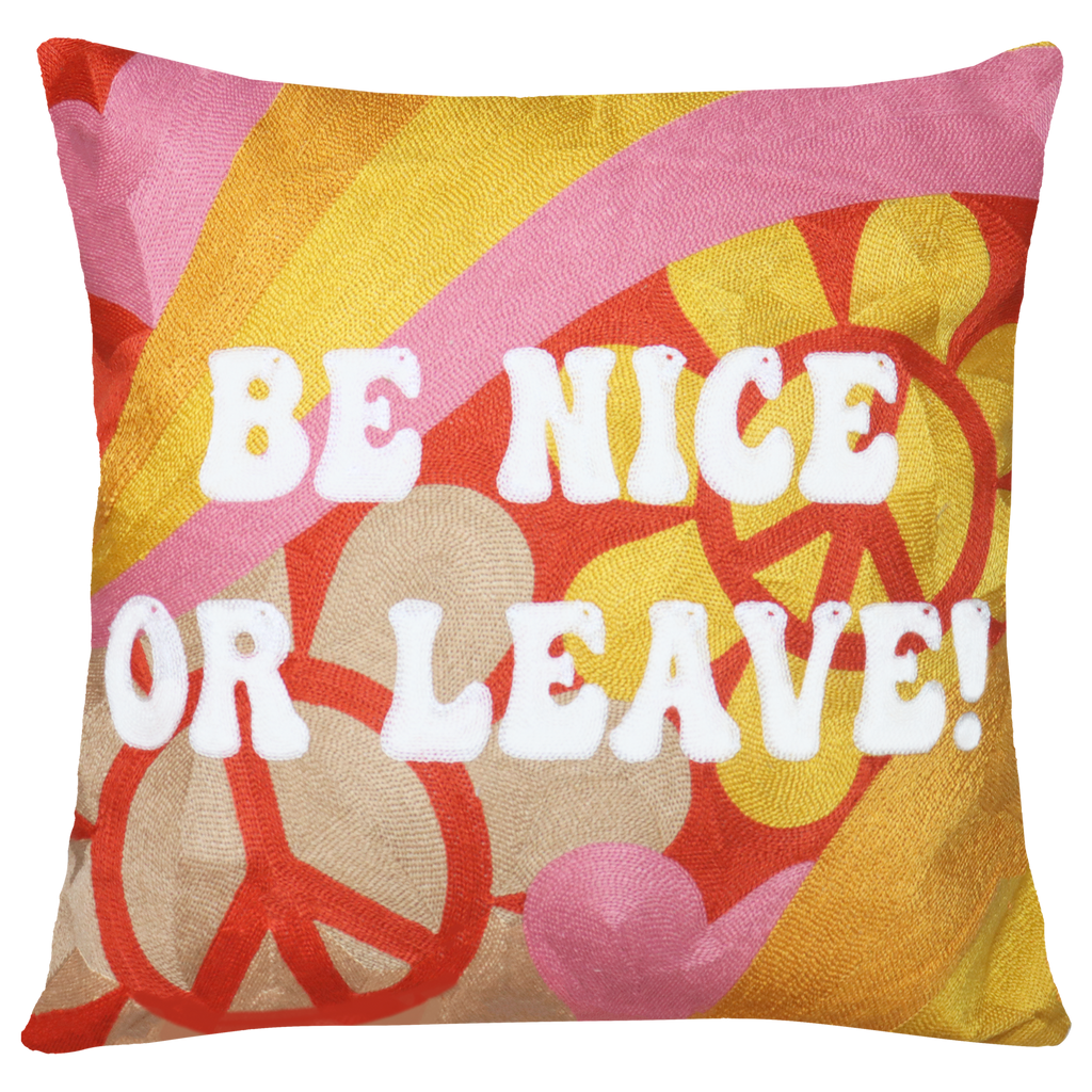 Be Nice or Leave Needlepoint Pillow
