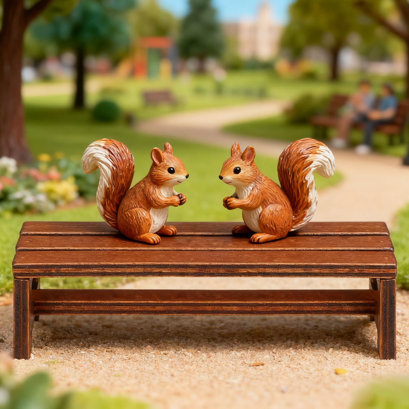 Uonlytech 2Pcs Wooden Mini House Bench – Dollhouse Furniture for Bedroom & Dining