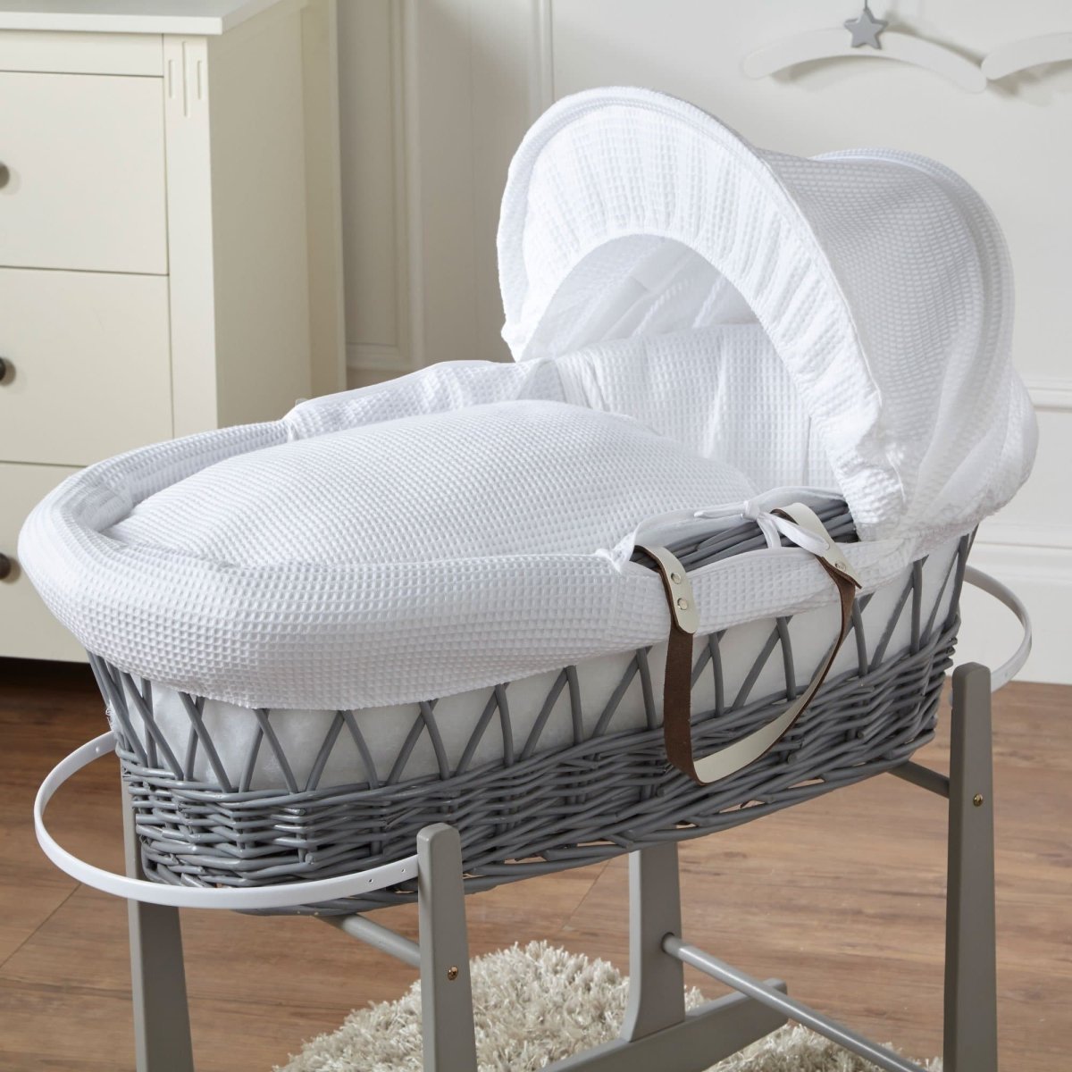 Wicker Moses Basket-No stand included.